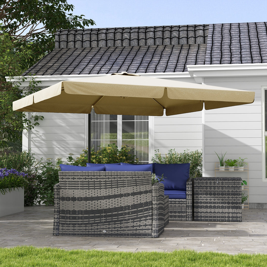 3m Cantilever Parasol, with Four-Position Canopy - Khaki