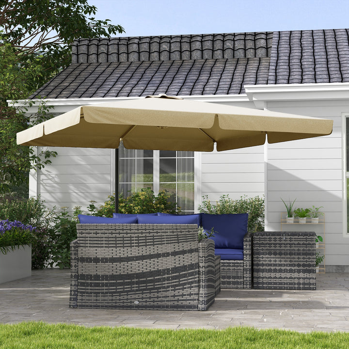 3m Cantilever Parasol, with Four-Position Canopy - Khaki