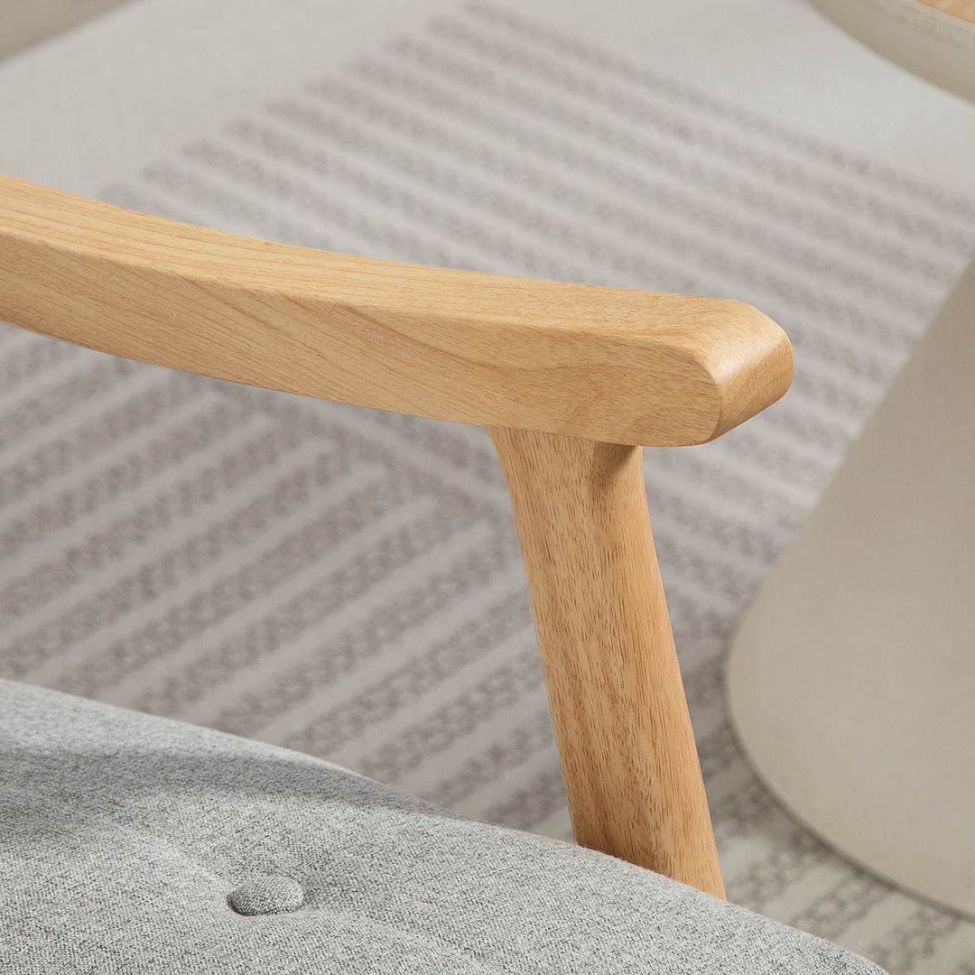 MCL Wood Frame Rocking Accent Chair - Light Grey