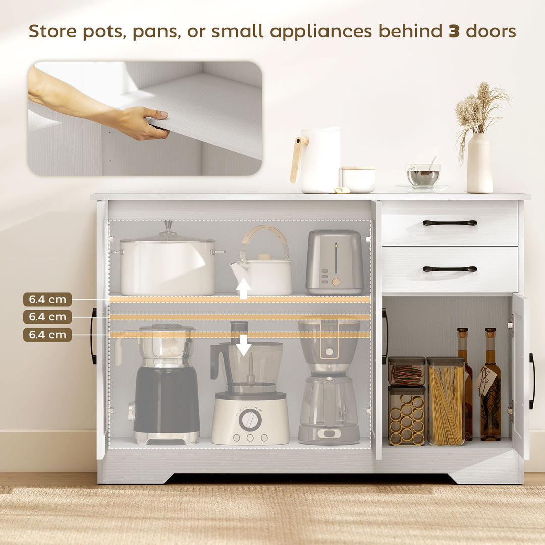 Sideboard with 2 Drawers Modern Storage Cabinet, Kitchen Cupboard with