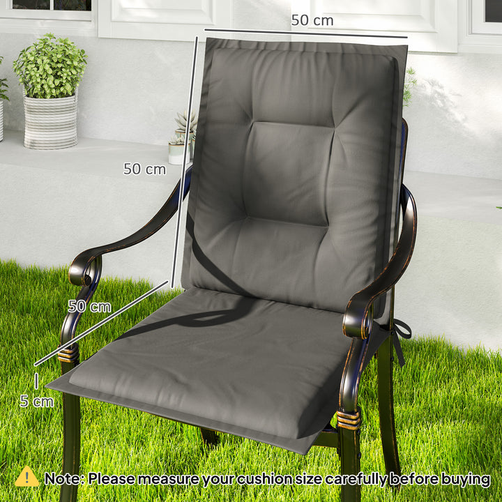 Set of Four Padded Garden Seat Cushions - Light Grey