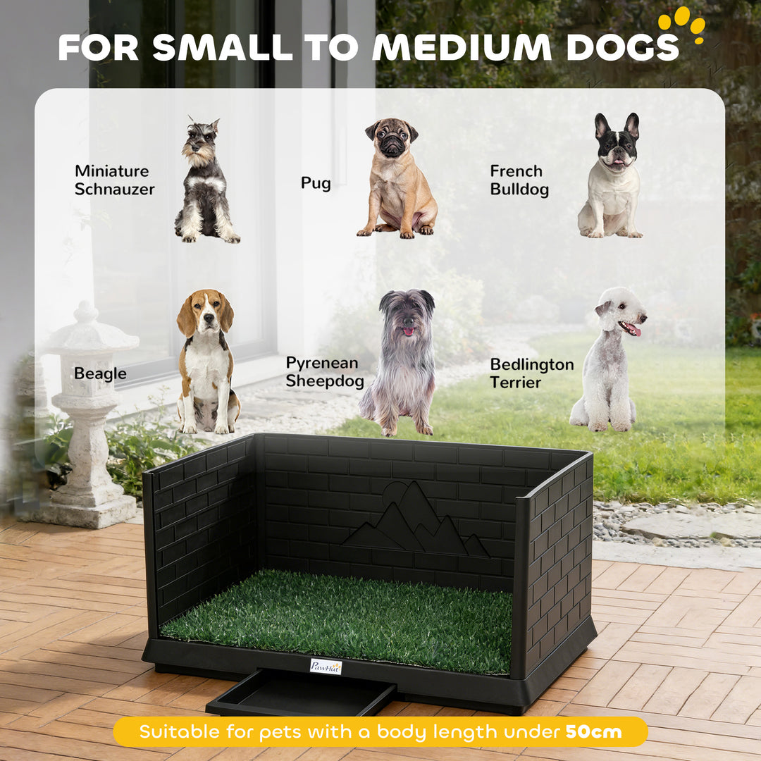Dog Toilet Tray, Indoor Outdoor Dog Potty with High Walls, Grass Turf,