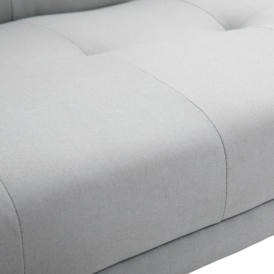 Fabric Click Clack Sofa Bed with 2 Cup Holders, Convertible Futon Settee, Futon Recliner Lounge for Living Room, Spare Room, Bedroom, Grey