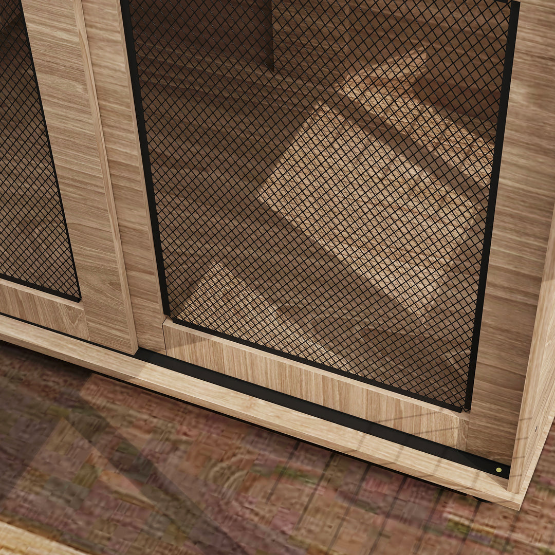 Dog Crate Furniture with Sliding Door for Large Dogs, Walnut Brown