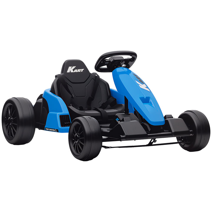 24V Electric Go Kart, Drift Kart with Adjustable Seat, Slow Start, 5-Point Harness, Music, Horn, for 6-12 Years
