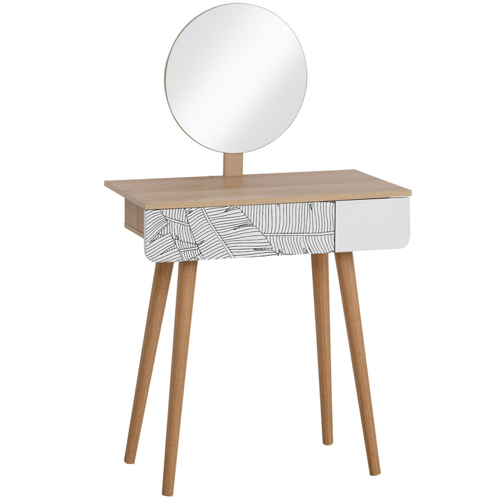 MCL Dressing Table with Drawer and Mirror height adjustable Wooden Oak Color  Bedroom Dressing Room Elegant and Durable
