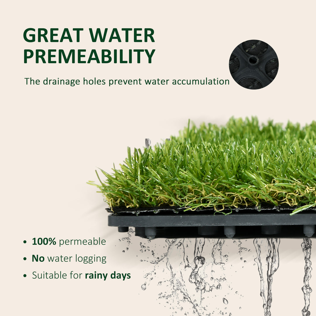 10-Piece Artificial Grass Set, Weatherproof Turf Tiles, 25mm Pile - view 5