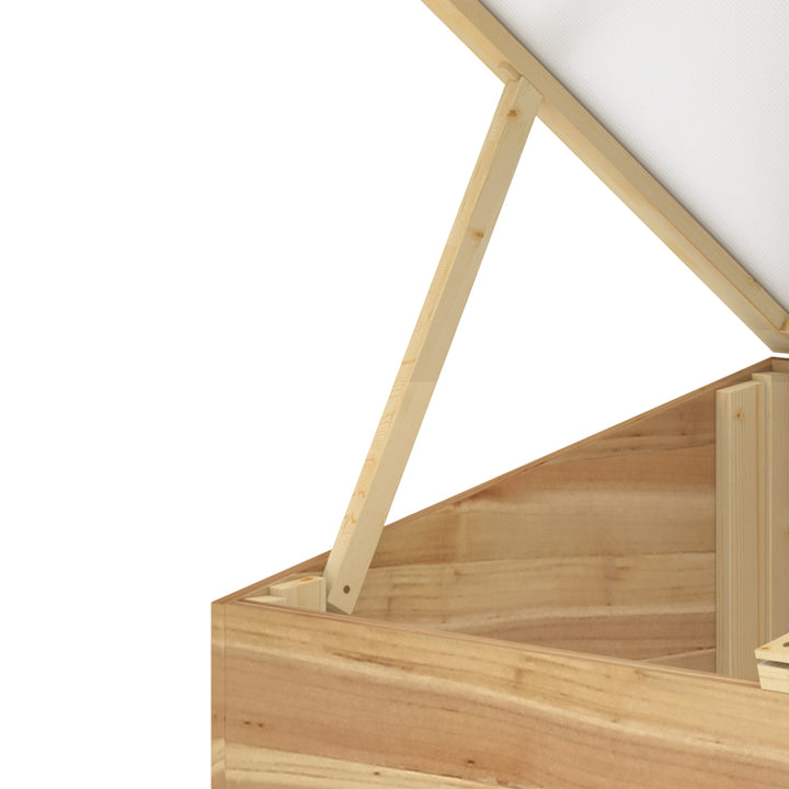 MCL Wooden Cold Frame Greenhouse Garden Polycarbonate Grow House  with Independent Openable Top Covers for Flowers, Vegetables, Plants, 100 x 50 x 36 cm, Natural