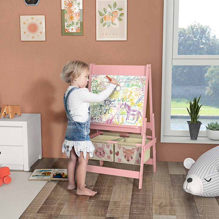 AIYAPLAY Three-In-One Kids Easel with Paper Roll, Art Easel, with Storage