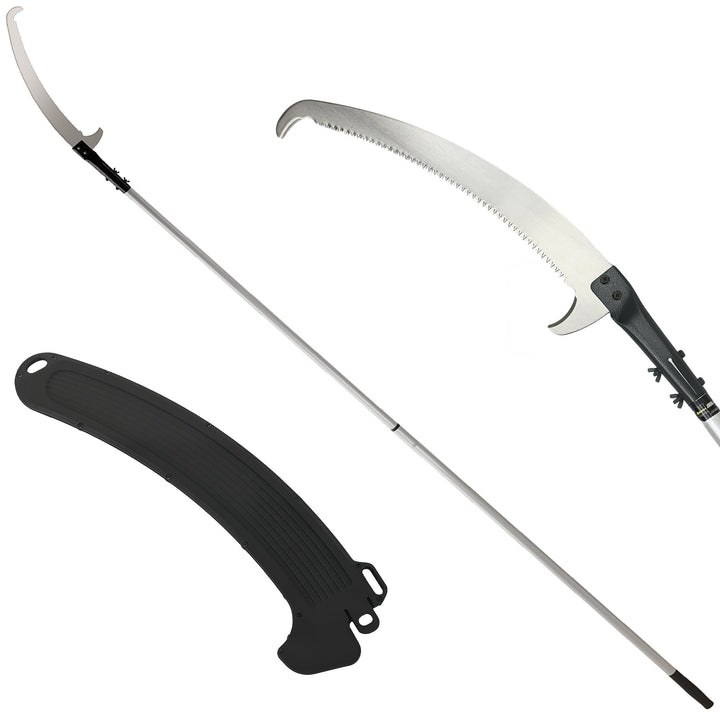 Manual Pole Saw, 1.8-2.9 m Extendable Tree Pruner, Tree Lopper Long Reach Telescopic with Extendable Handle & 40 cm Saw for Tree Trimming