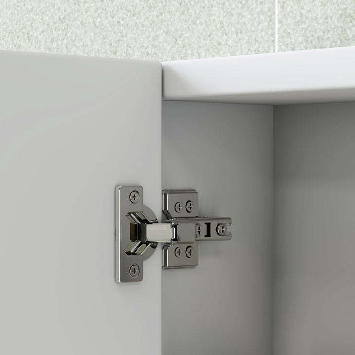 HOMCOM Three-Mirror Bathroom Storage Cabinet - White