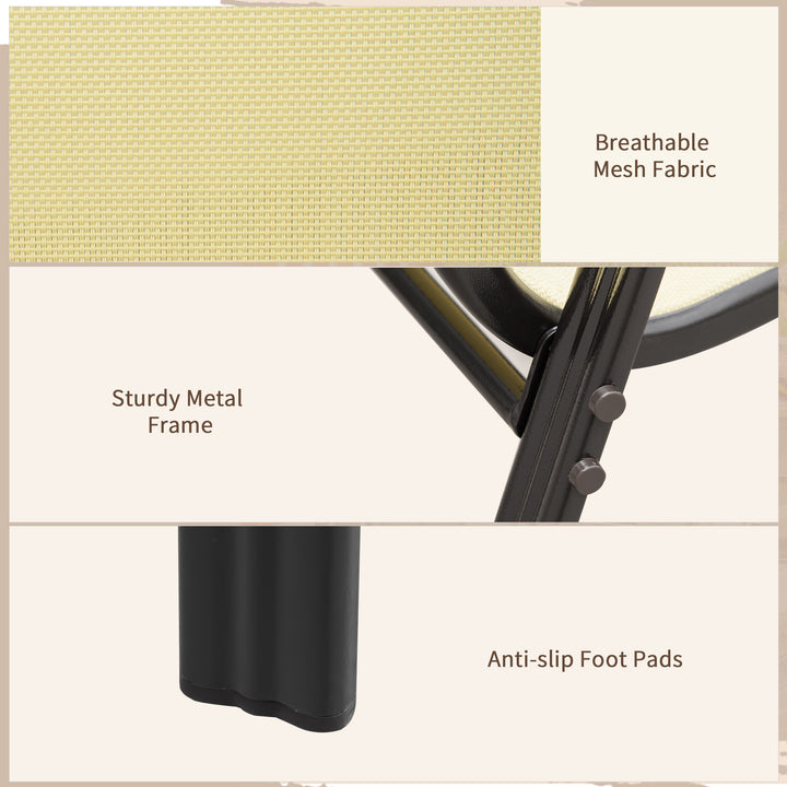 Set of Four Stackable Mesh Seat Chairs - Beige