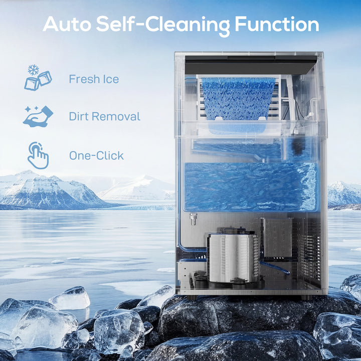 Commercial Ice Maker Machine, 45kg/24H Stainless Steel Under Counter o