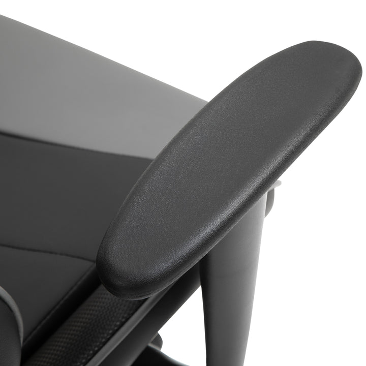 Gaming Chair, Computer Desk Chair, Racing Chair with Adjustable Height, Head Pillow and Lumbar Support for Adults, Black