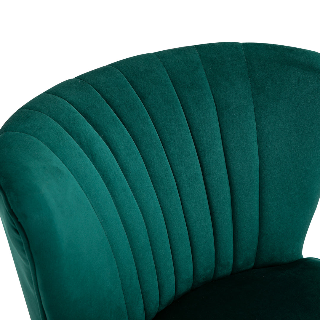 HOMCOM Velvet Accent Chair Occasional Tub Seat Padding Curved Back with Wood Frame Legs Home Furniture Set of 2 Green | Aosom UK