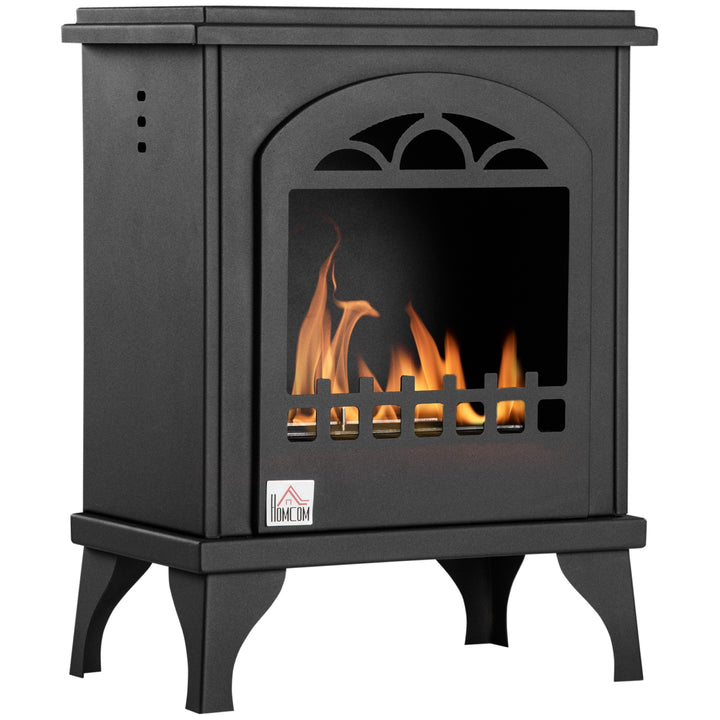 MCL Free Standing Ethanol Fireplace, Bioethanol Heater Stove Fire with 0.9L Tank, 3 Hours Burning Time, Black