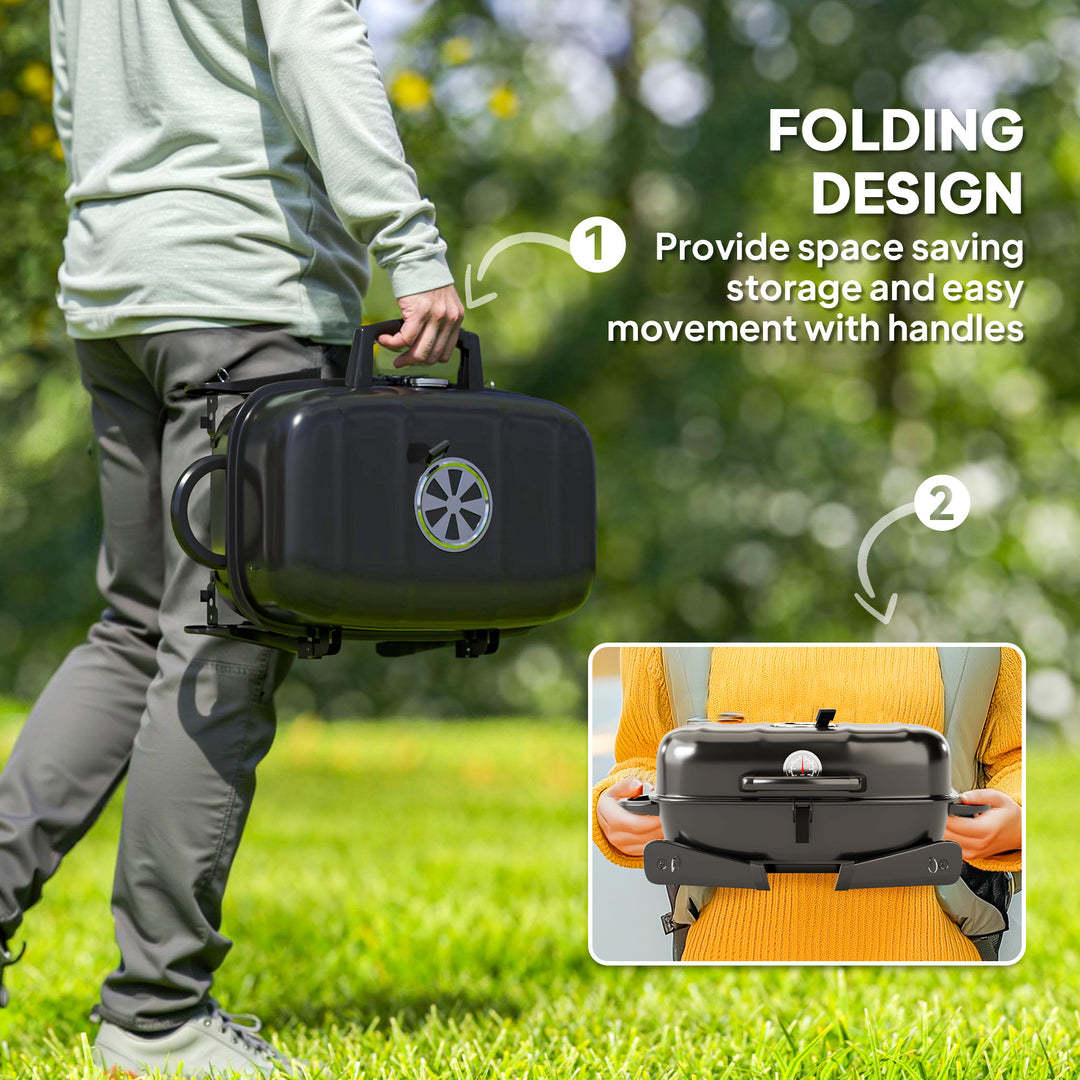 Charcoal Barbecue Grill Folding Portable BBQ Grill for Camping with 12