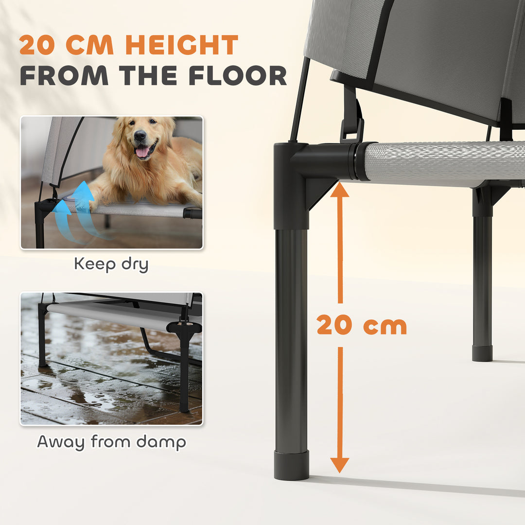 Portable Elevated Dog Bed with Removable Canopy, Cooling Raised Pet Cot for Large Dogs, 106 x 76 x 94 cm