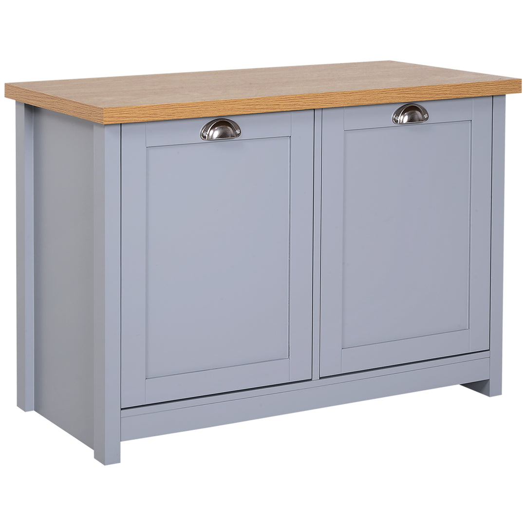 Shoe Cabinet, Modern Shoe Bench with 2 Doors for Hallway, Entryway, Grey