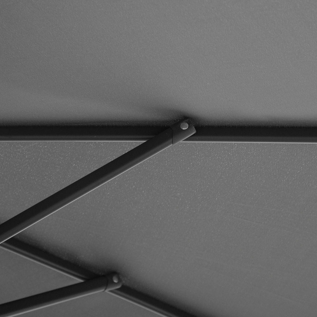 3(m) Garden Parasol Sun Shade Patio Banana Hanging Umbrella Cantilever with Crank Handle and Cross Base Grey