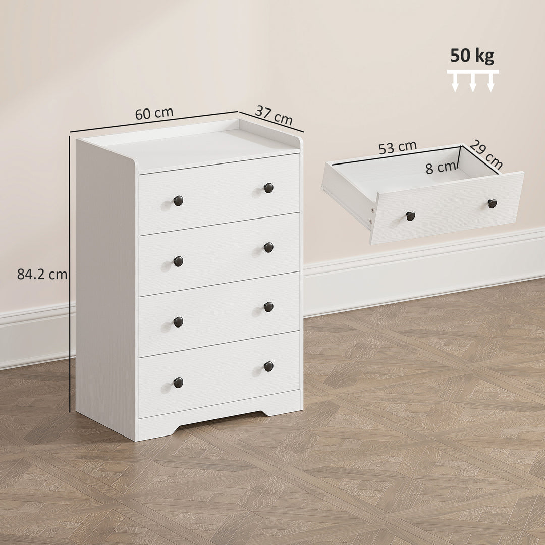 4 Drawer Chest of Drawers, Modern Dresser for Bedroom, Storage Cabinet