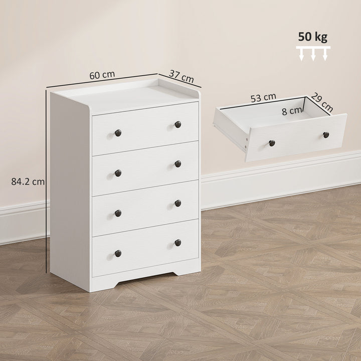 4 Drawer Chest of Drawers, Modern Dresser for Bedroom, Storage Cabinet