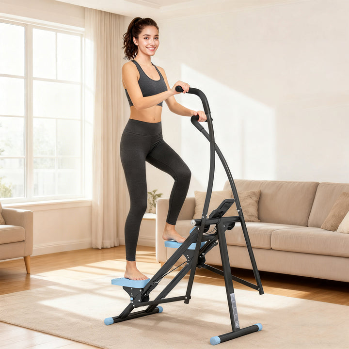 Stair Stepper for Home Gym Exercise, Vertical Climber Machine with LCD Monitor &amp; Adjustable Pedals for Workout