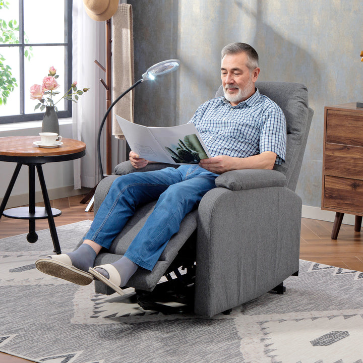HOMCOM Electric Rise/Recline Armchair, with Reading Light - Grey