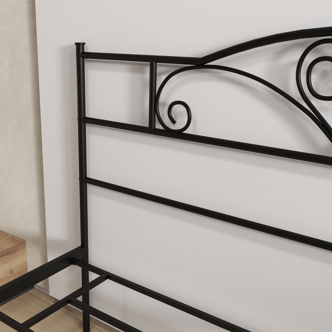 MCL King Size Bed Frame, 5ft4 Metal Bed Base with Headboard and Footboard, 31cm Underneath Storage Space for Bedroom