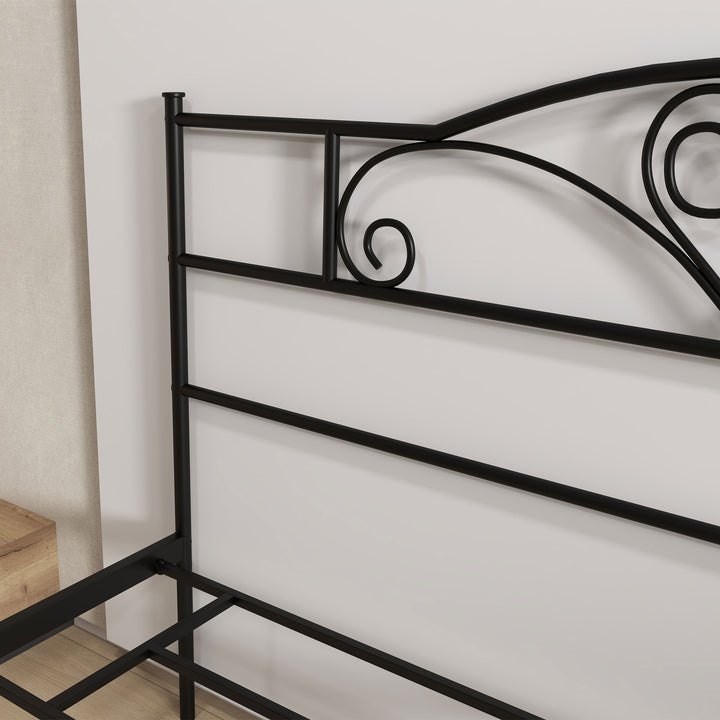 MCL King Size Bed Frame, 5ft4 Metal Bed Base with Headboard and Footboard, 31cm Underneath Storage Space for Bedroom