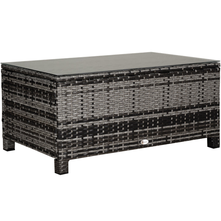 MCL PE Rattan Garden Coffee Table, with Glass Table Top - Grey