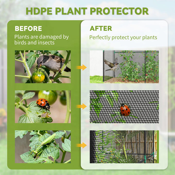 Fruit Cage Bird Netting, Brassica Cage Plant Protection Tent with Zipped Door, Anti Bird, Insects, Small Animals