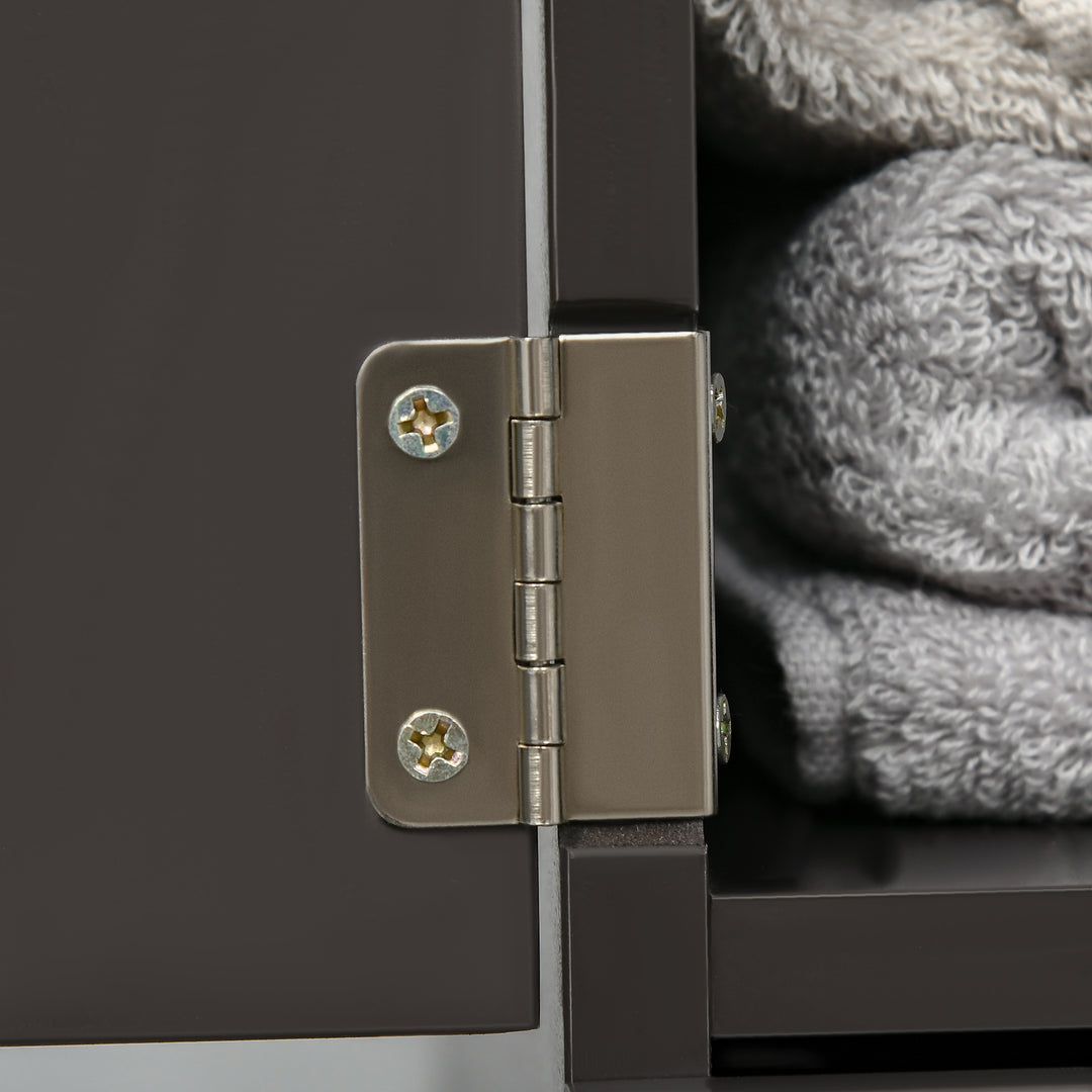 MCL Tall Bathroom Cabinet, Freestanding Bathroom Storage Cabinet with 2-Tier Shelf and Drawers, Narrow Cupboard Storage Unit, Brown