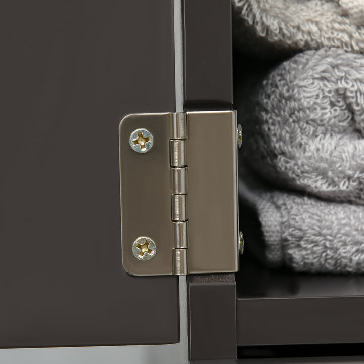 MCL Tall Bathroom Cabinet, Freestanding Bathroom Storage Cabinet with 2-Tier Shelf and Drawers, Narrow Cupboard Storage Unit, Brown