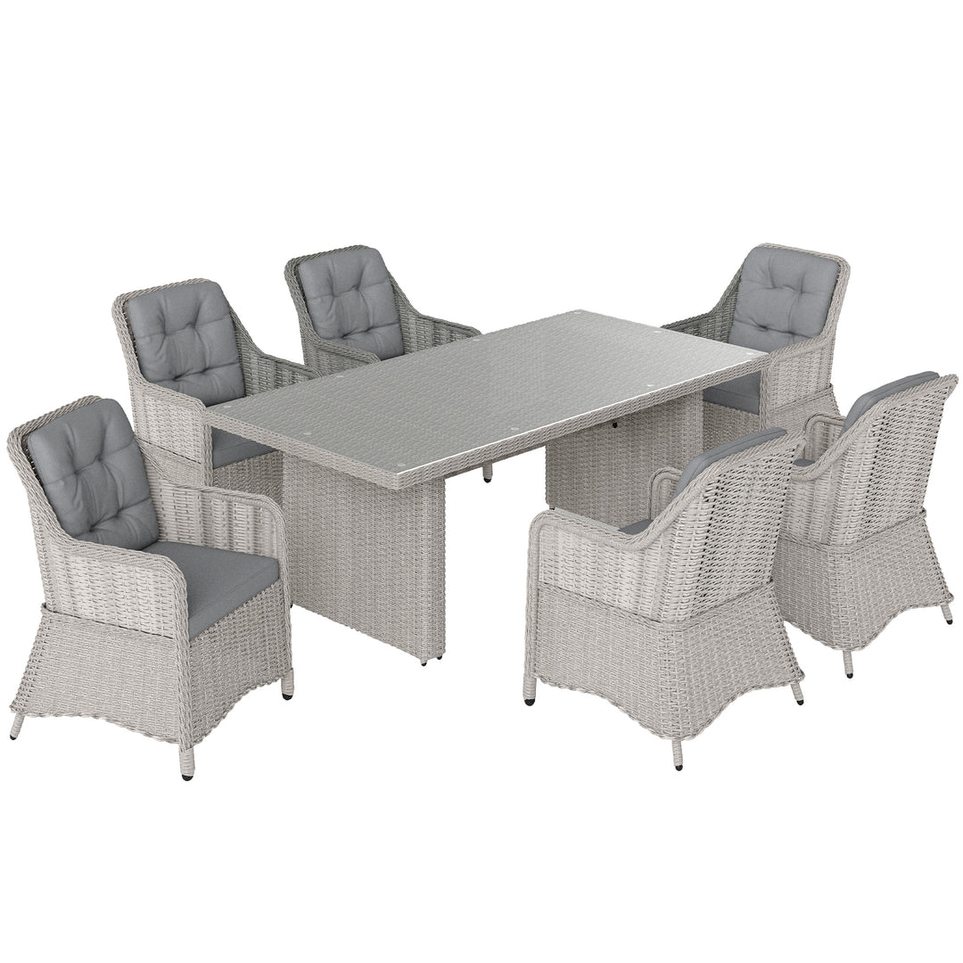 MCL Seven-Piece Rattan Dining Set - Mixed Grey