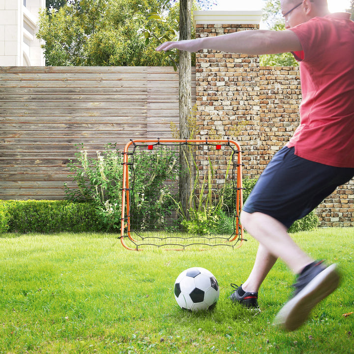 Double Sided Football Rebounder Net, Football Rebound Goal with Five Adjustable Angles
