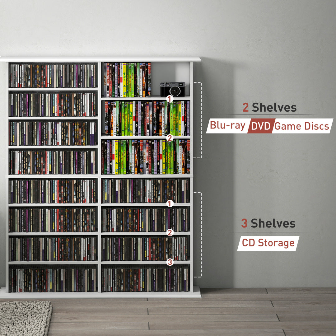16-Compartment Media Shelf- White