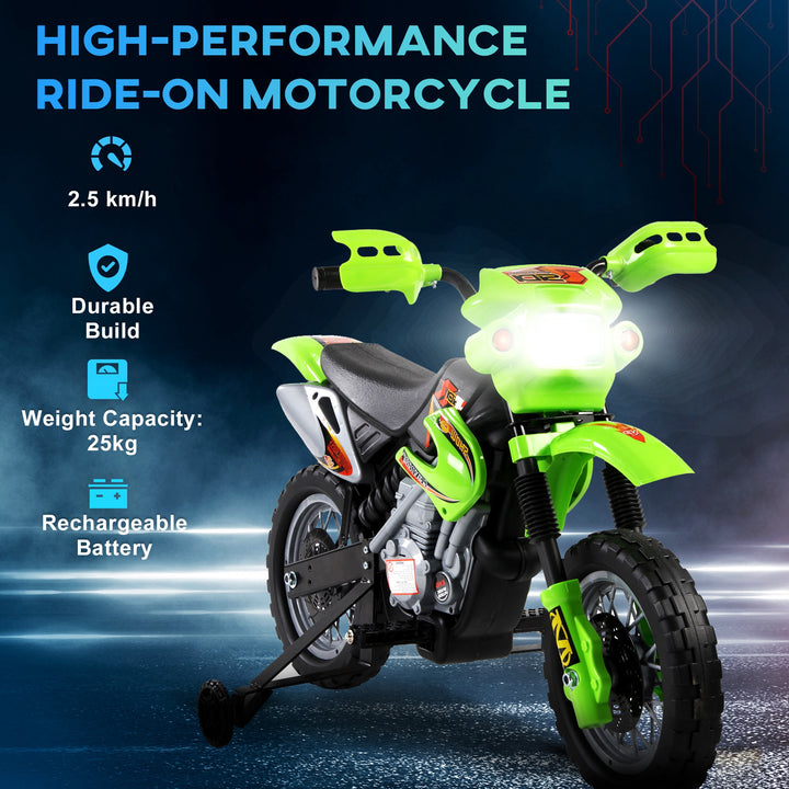 6V Kids Child Electric Motorbike Ride on Motorcycle Scooter Children Toy Gift for 3-6 Years (Green)