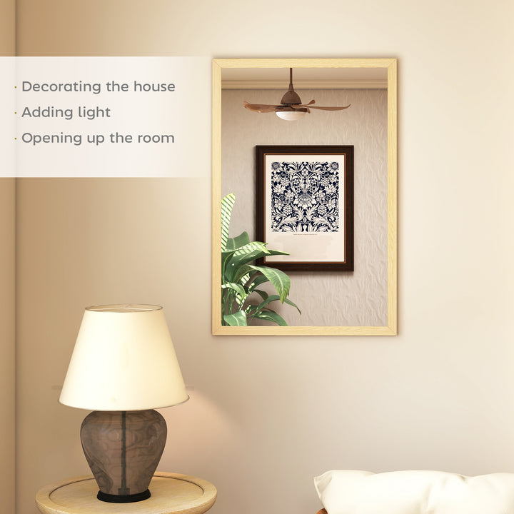Wall Bathroom Mirror, 60 x 40 cm Wall-Mounted Mirror for Living Room, 