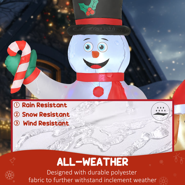 MCL 6FT Christmas Inflatables Snowman &amp; Dog with Built-in LED Lights and Flashing Light, Blow Up Christmas Inflatable Decoration for Indoor Outdoor Decor, Garden