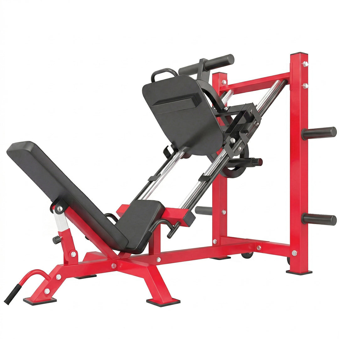 Leg Press Machine with Wheels and Calf Block, Adjustable Squat Machine