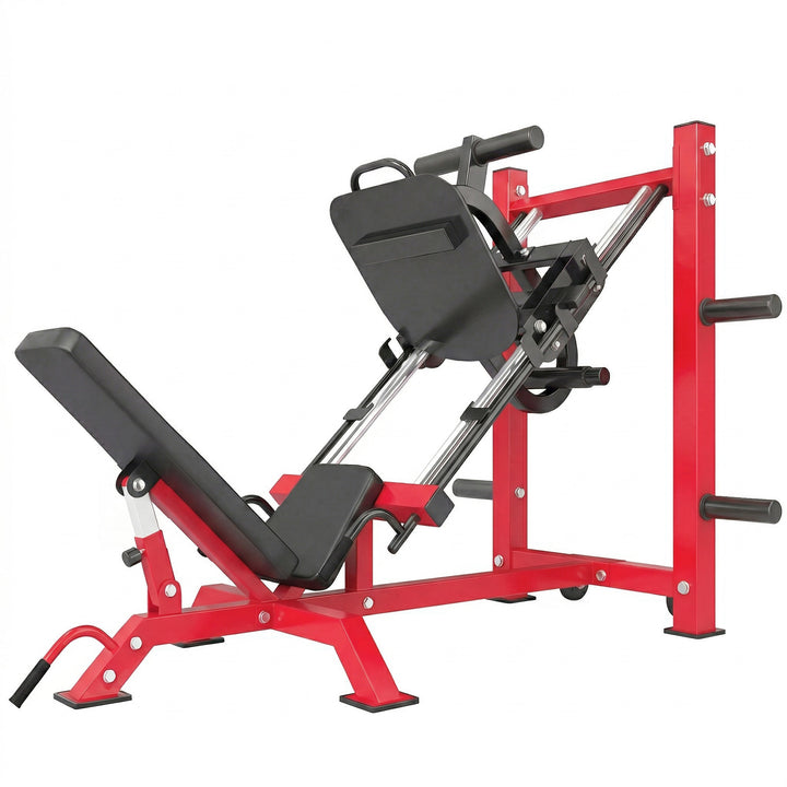 Leg Press Machine with Wheels and Calf Block, Adjustable Squat Machine