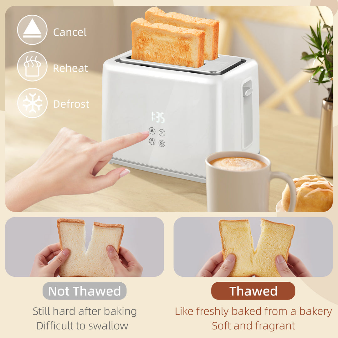 Polished Metal Kettle and Toaster Set - White