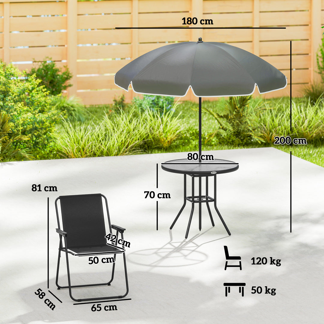4 Seater Garden Furniture Set, 6 Pieces Garden Table and Chairs with P