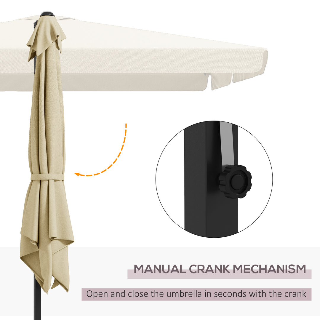 3m Cantilever Parasol, with Four-Position Canopy - Khaki
