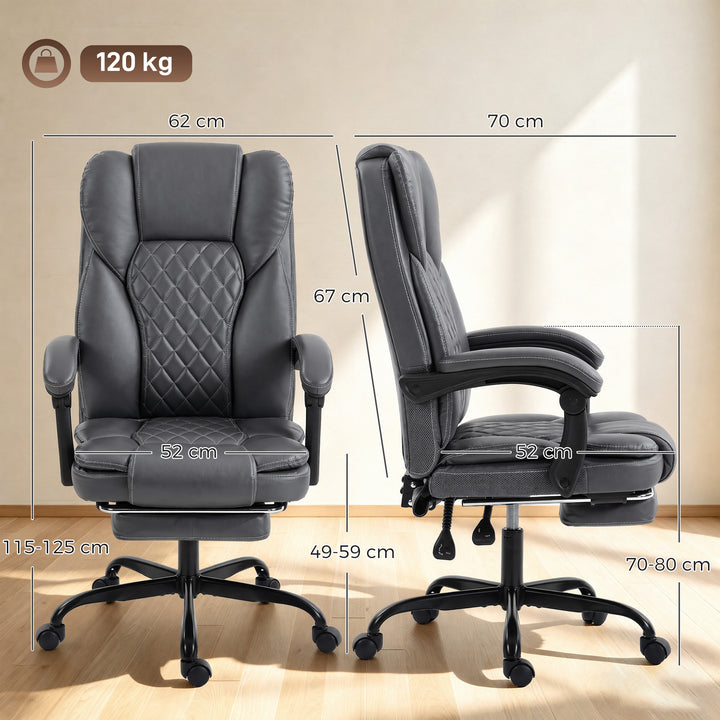 Executive Home Office Chair Reclining Function Footrest Computer Desk 