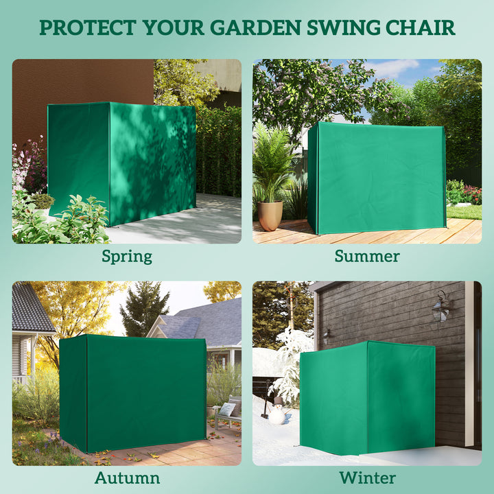 220 x 125cm Three-Seater Swing Chair Protective Cover - Green