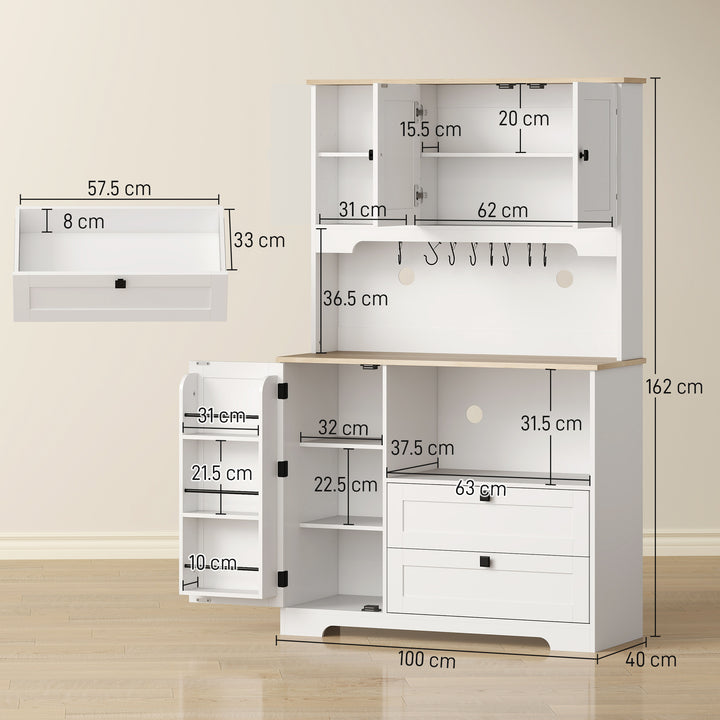 Kitchen Cupboard, Freestanding Kitchen Cabinet with 2 Cabinets, 2 Draw