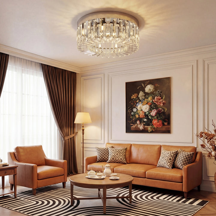 Crystal Chandeliers with 160 Crystal Pendants, 6-Light Ceiling Light f