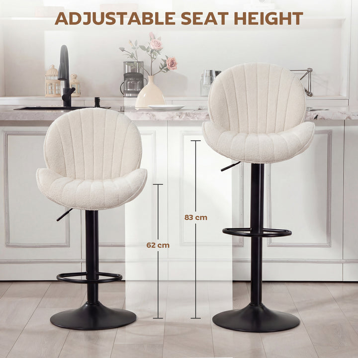 Bar Stools Set of 2, Swivel Barstools with Back, Adjustable Height and